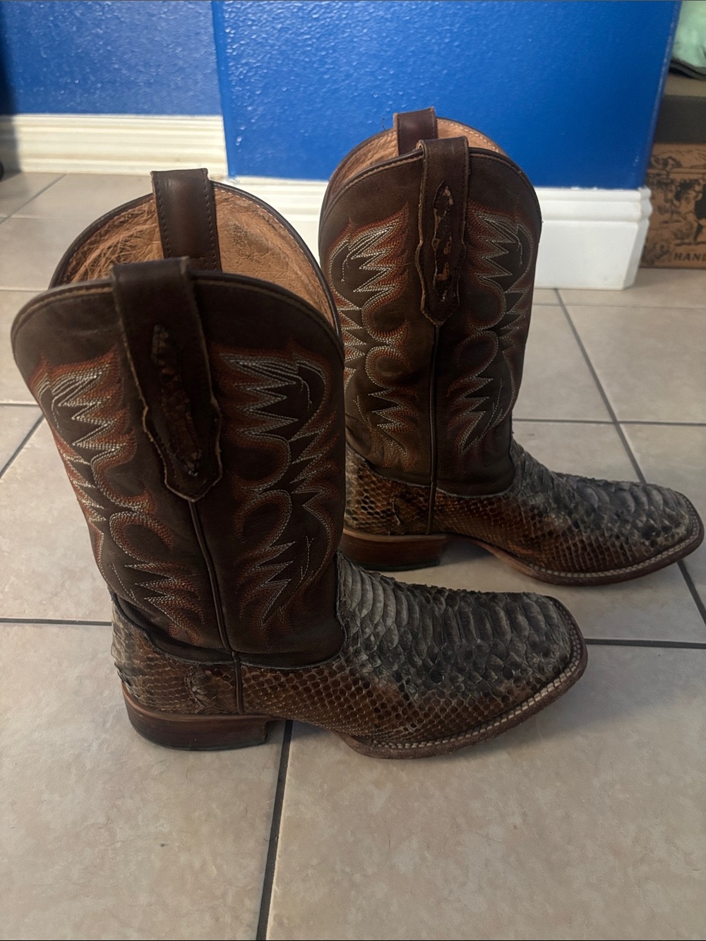 Python Skin Cowboy Boots - Picture 3 of 3